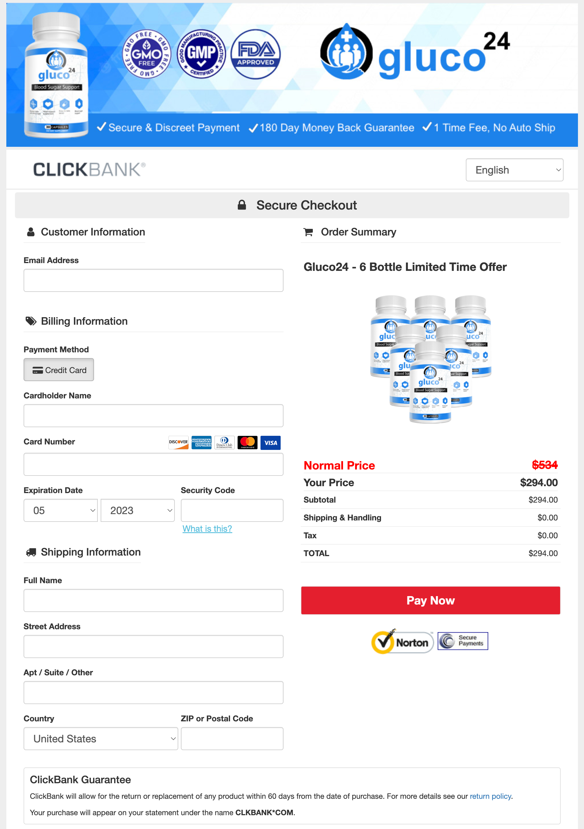 Gluco24 - Order Page